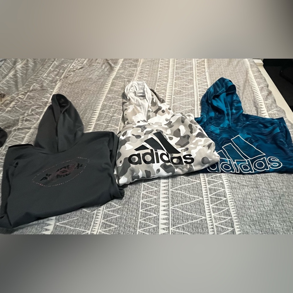 Under armour and adidas boy hoodies